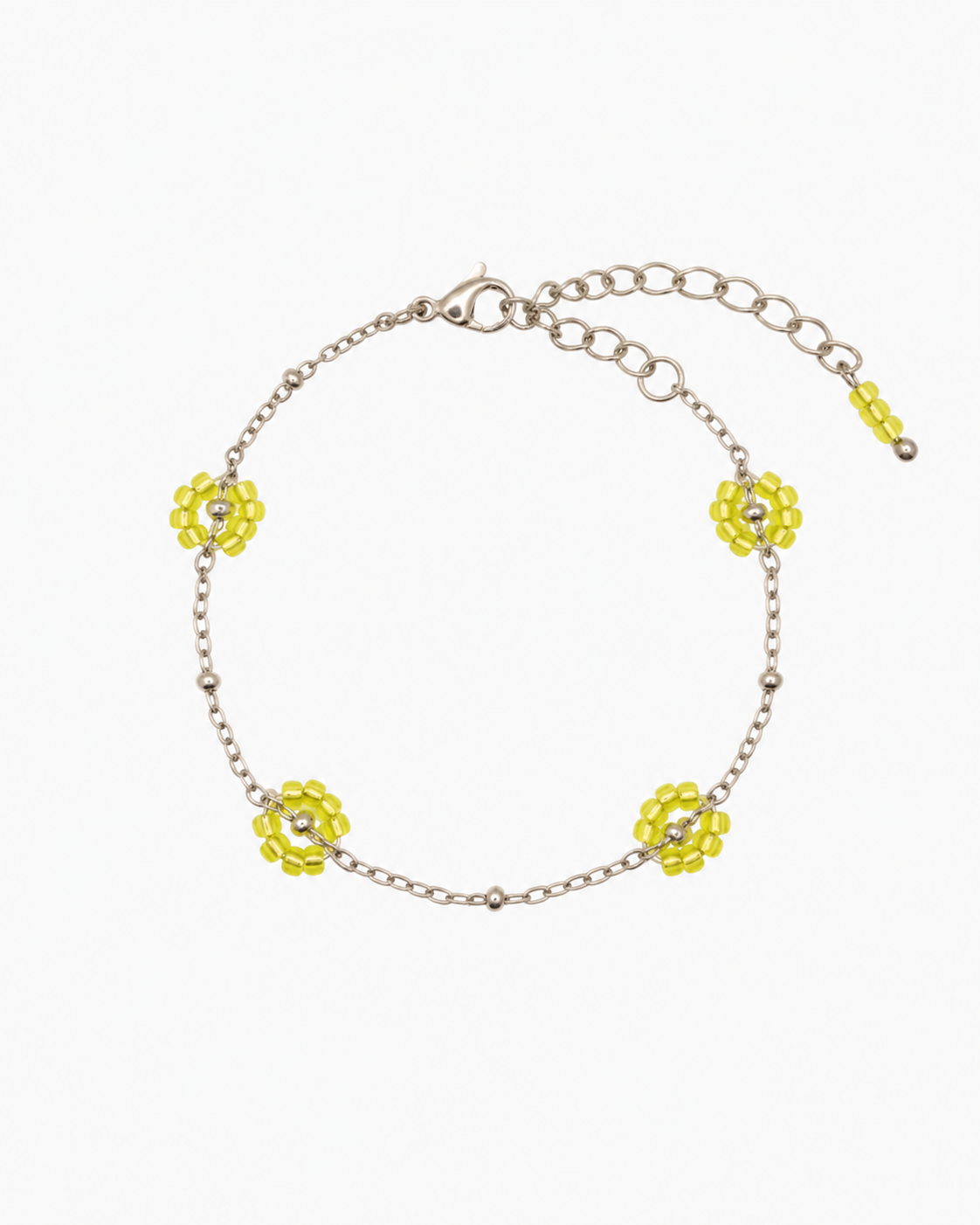 Armband Blütenzauber Lime Silber