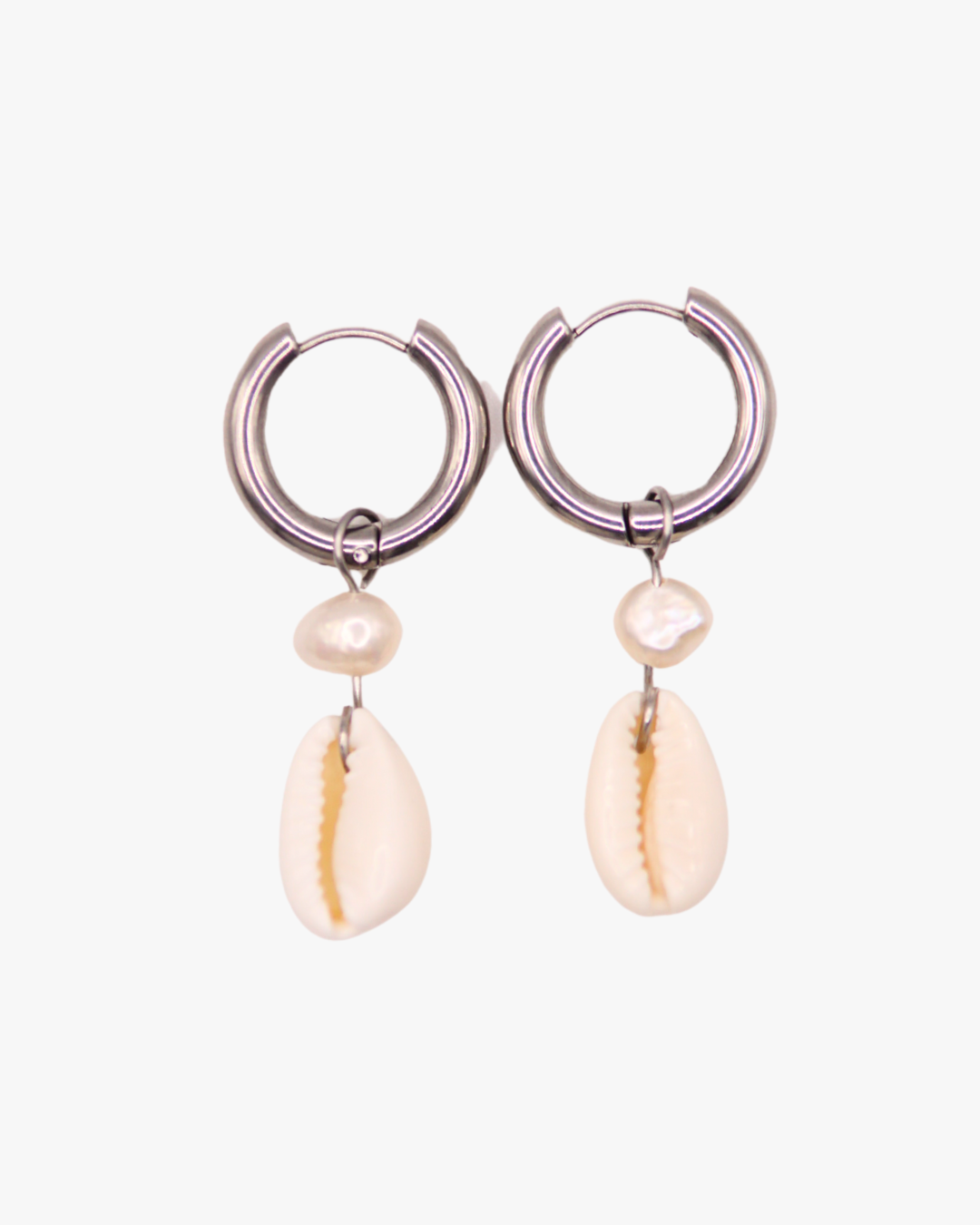 Creolen Pearl Cowrie in Silber