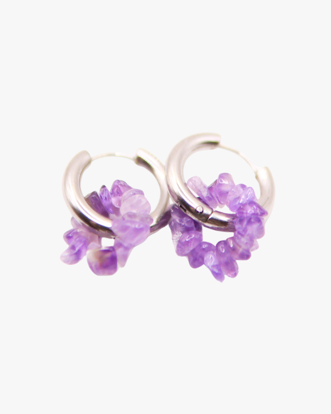 Creolen Amethyst Circle Silber