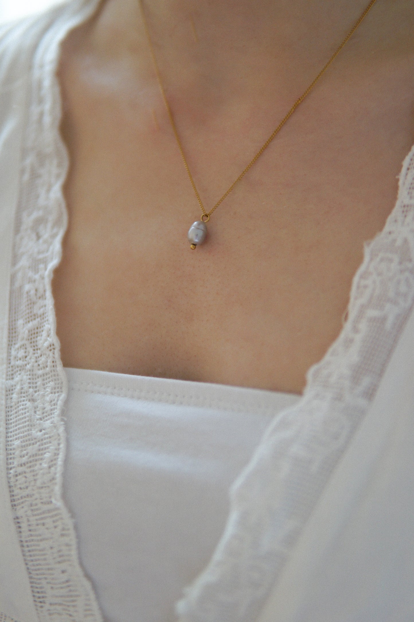 Halskette Silberne Perle