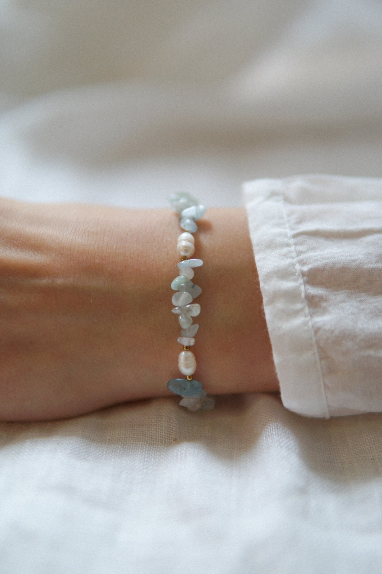 Armband Aquamarinperle