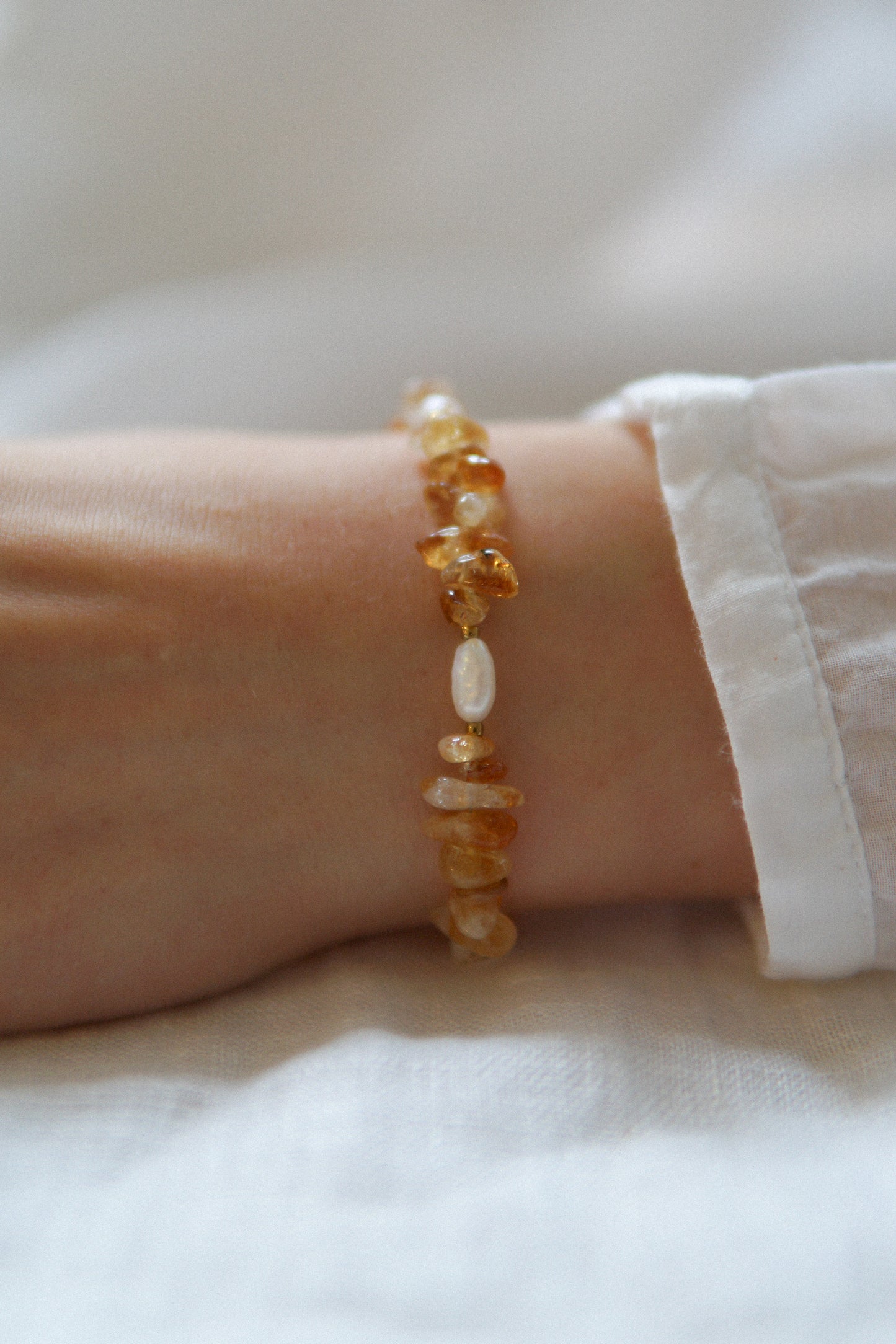 Armband Citrinperle