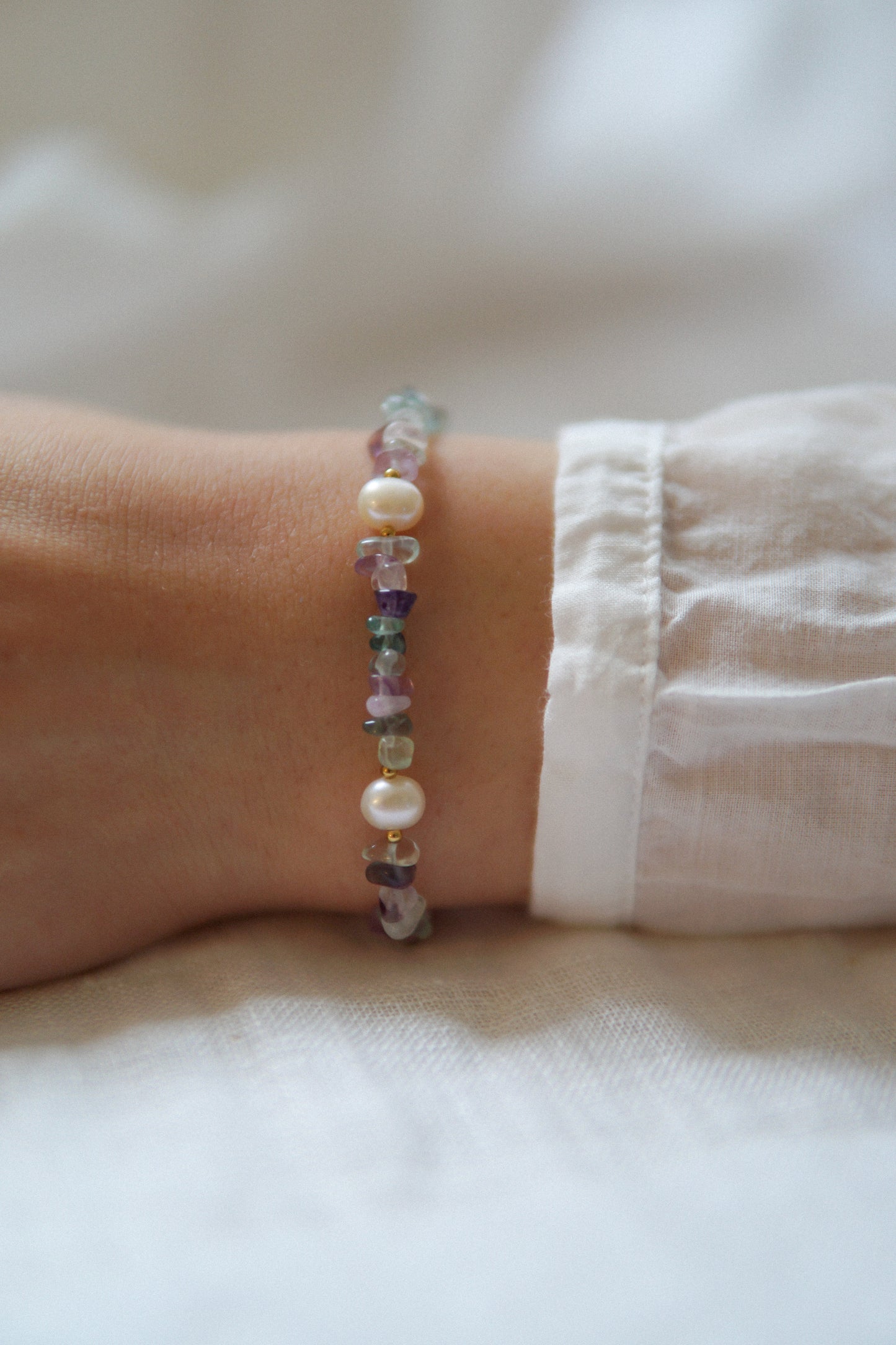 Armband Fluoritperle