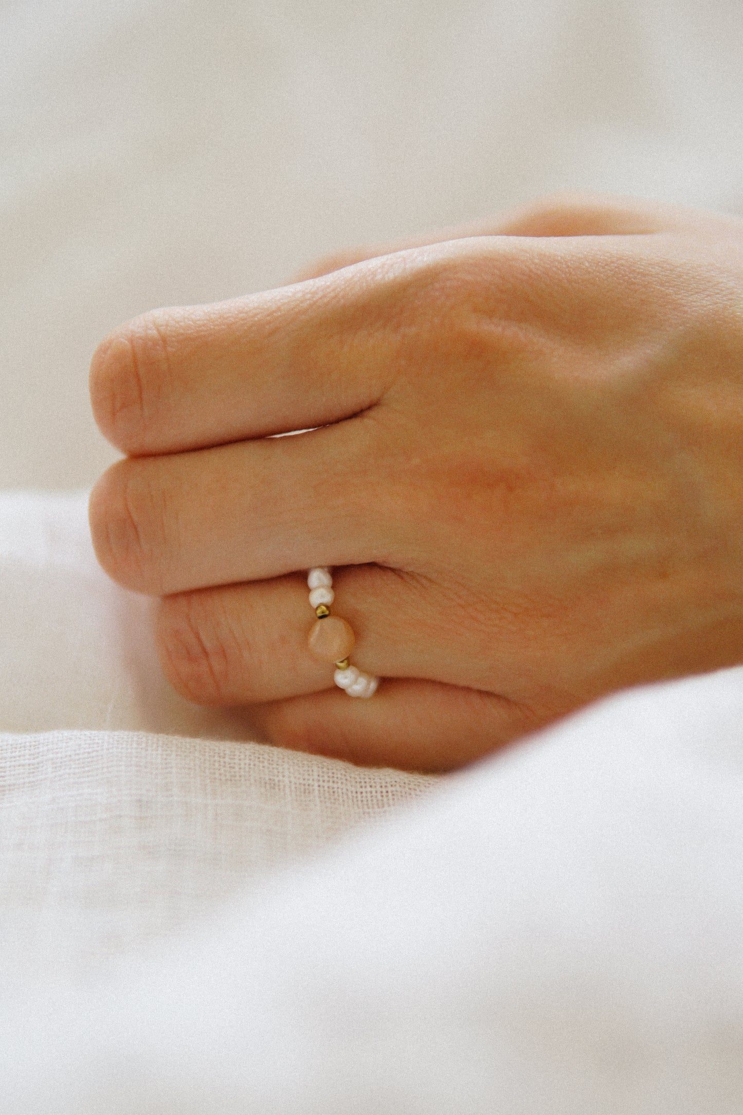 Ring Mondsteinpeachpearl