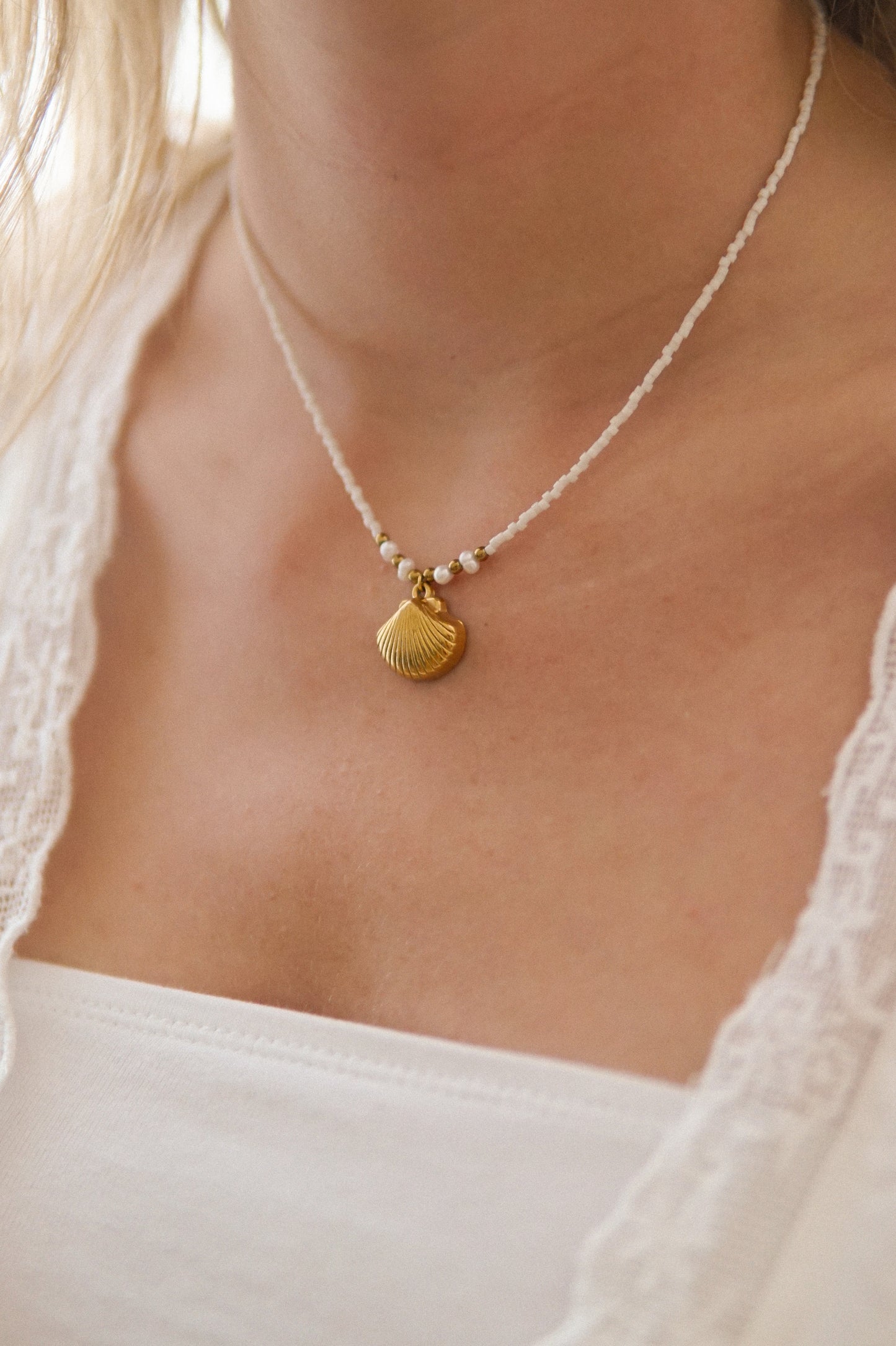 Halskette Golden Shell Pearl