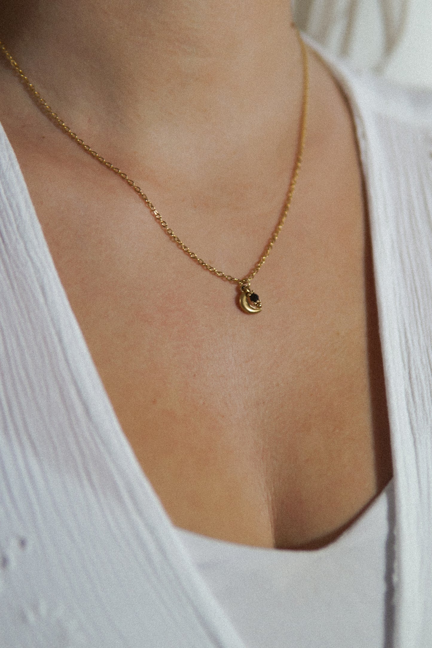 Halskette Luna Noir Obsidian