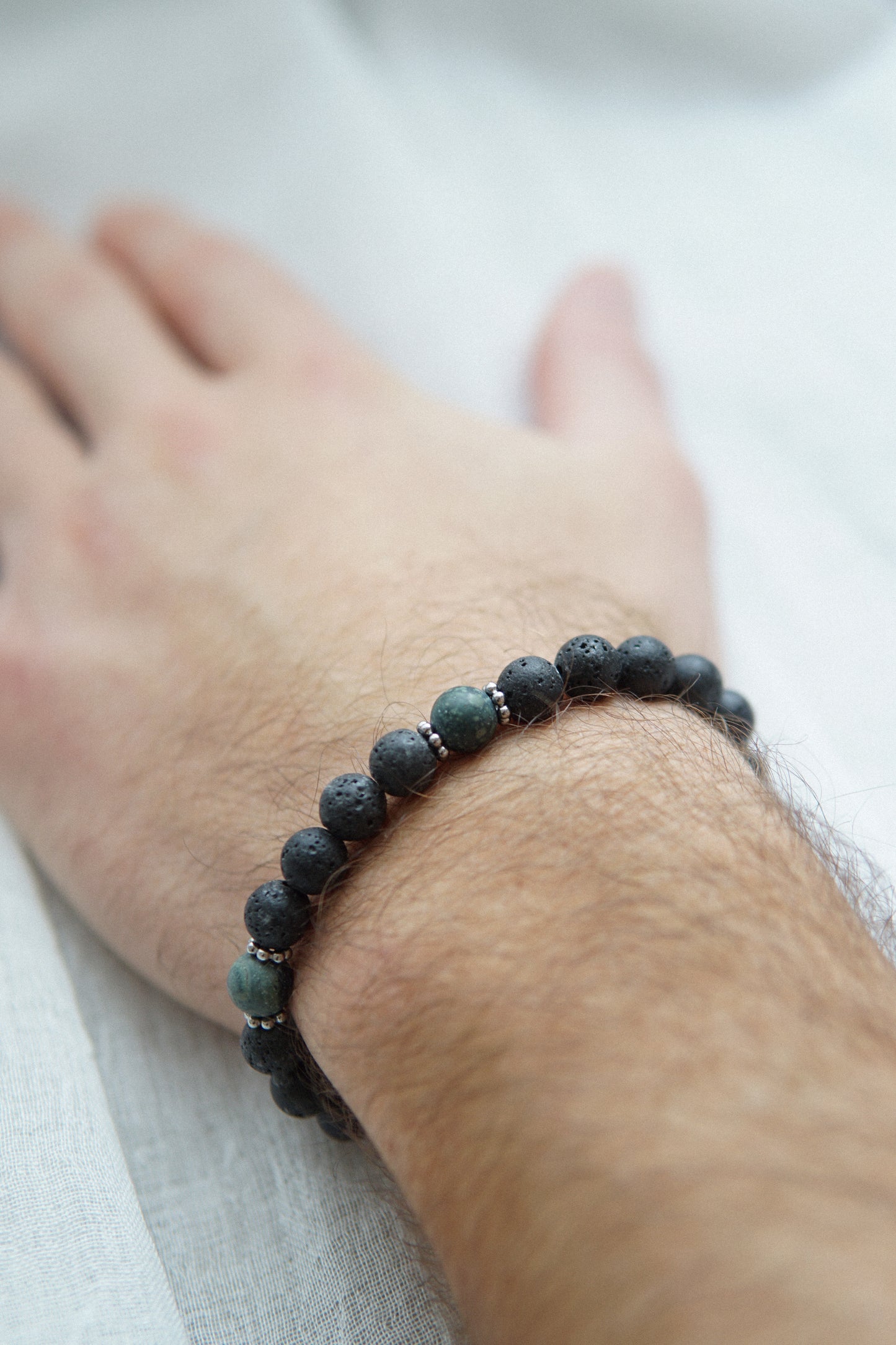 Armband Jaspis Lava Silber