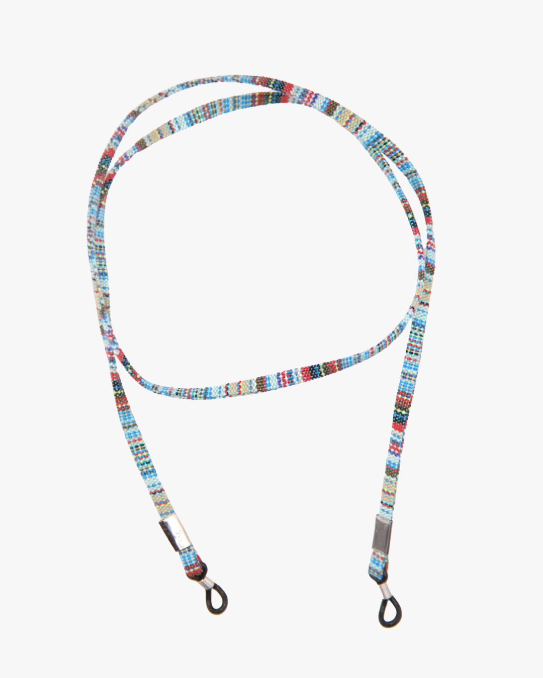 Brillenkette Ethno Blau in Silber