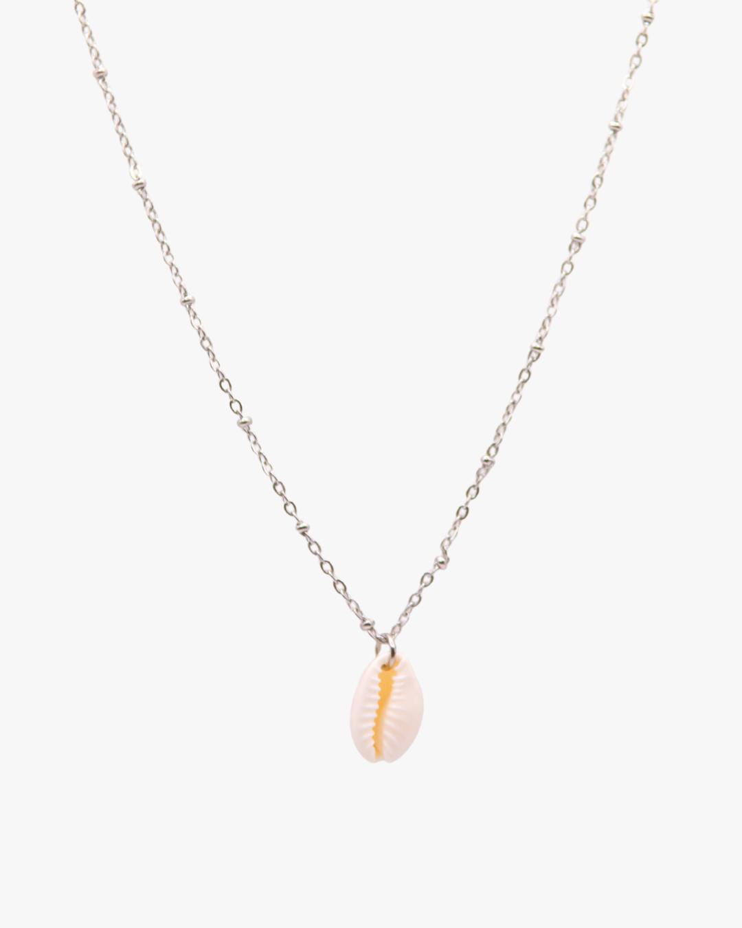 Halskette White Cowrie in Silber