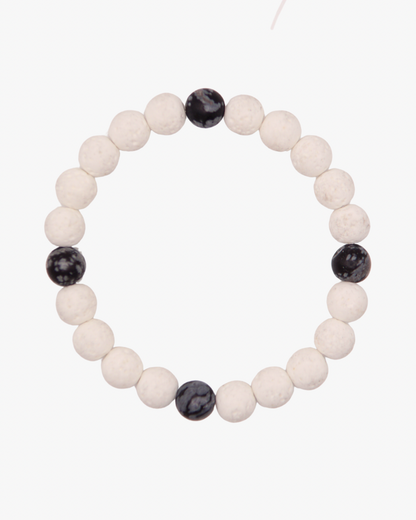 Armband Obsidian Lava Weiss