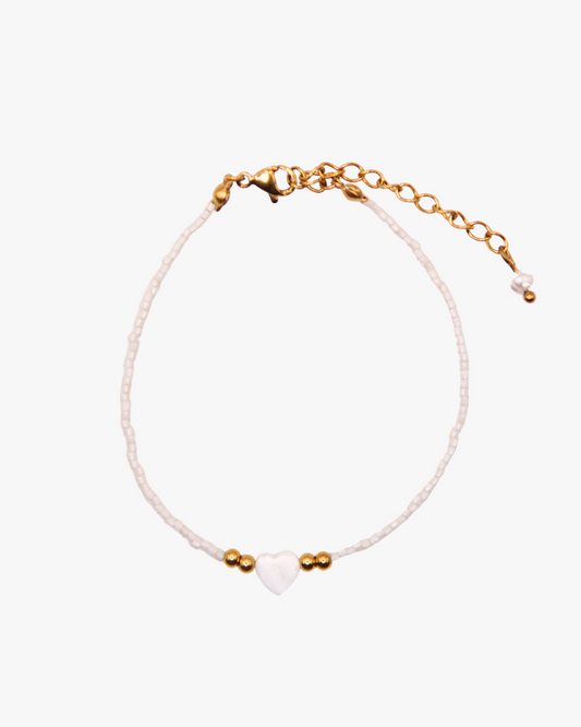 Armband Heart of Shell White