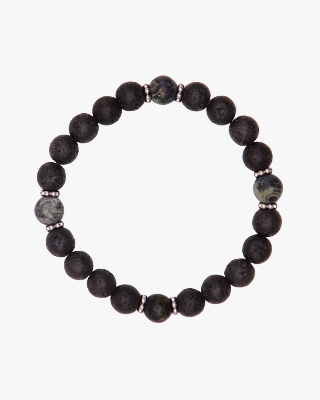 Armband Jaspis Lava Silber