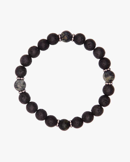 Armband Jaspis Lava Silber