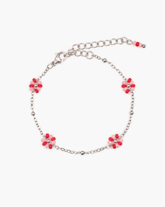 Armband Blütenzauber Candy Silber
