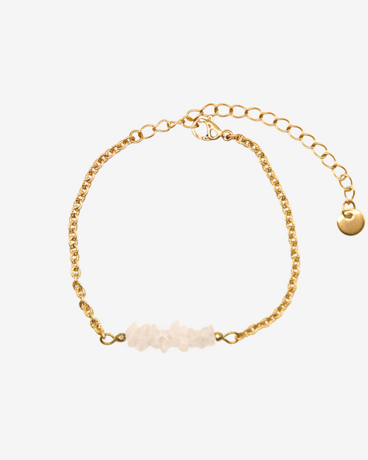 Armband Goldenwhitejade