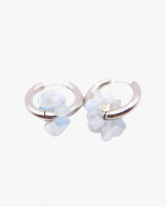 Creolen Aquamarin Circle Silber