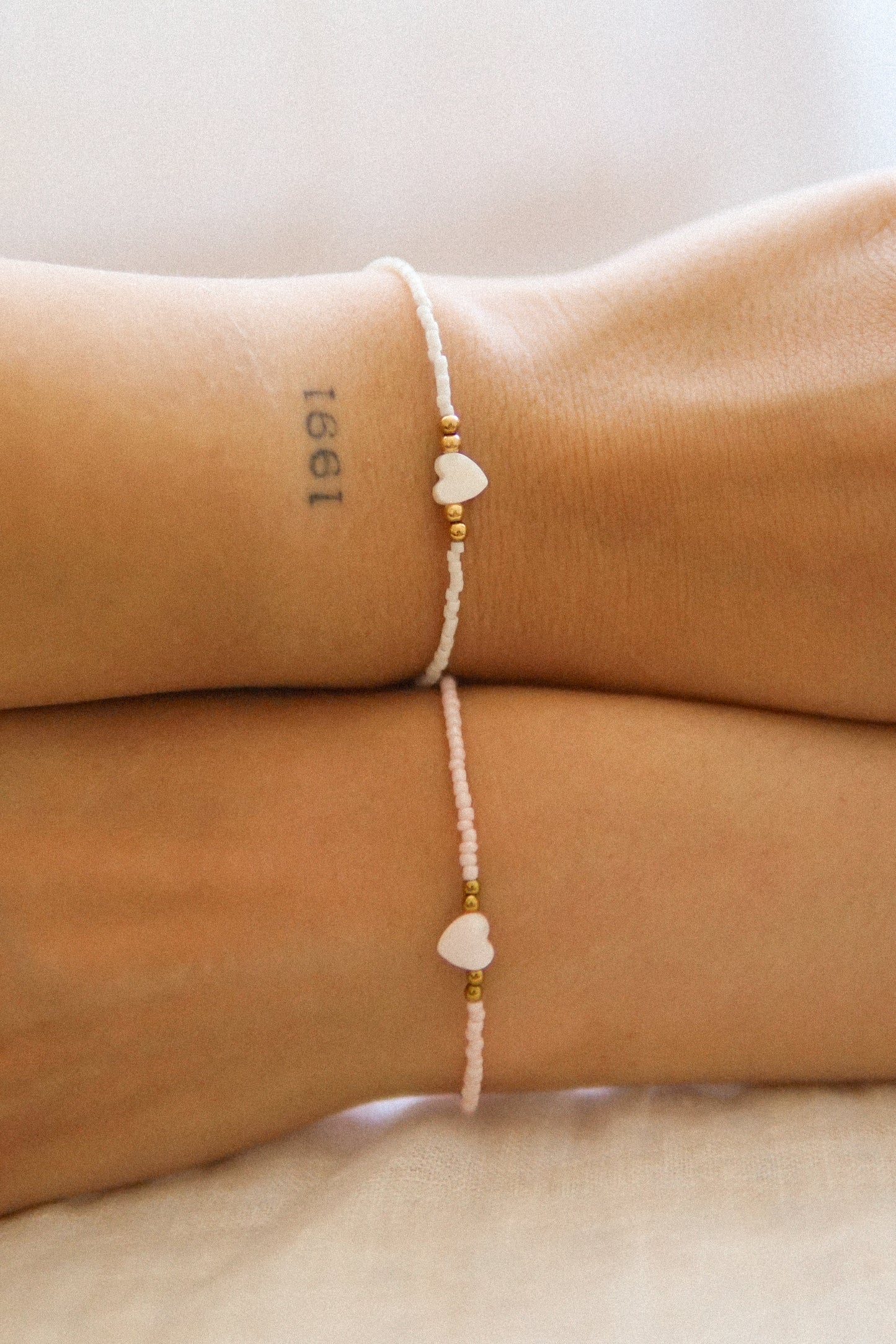 Armband Heart of Shell White Silber