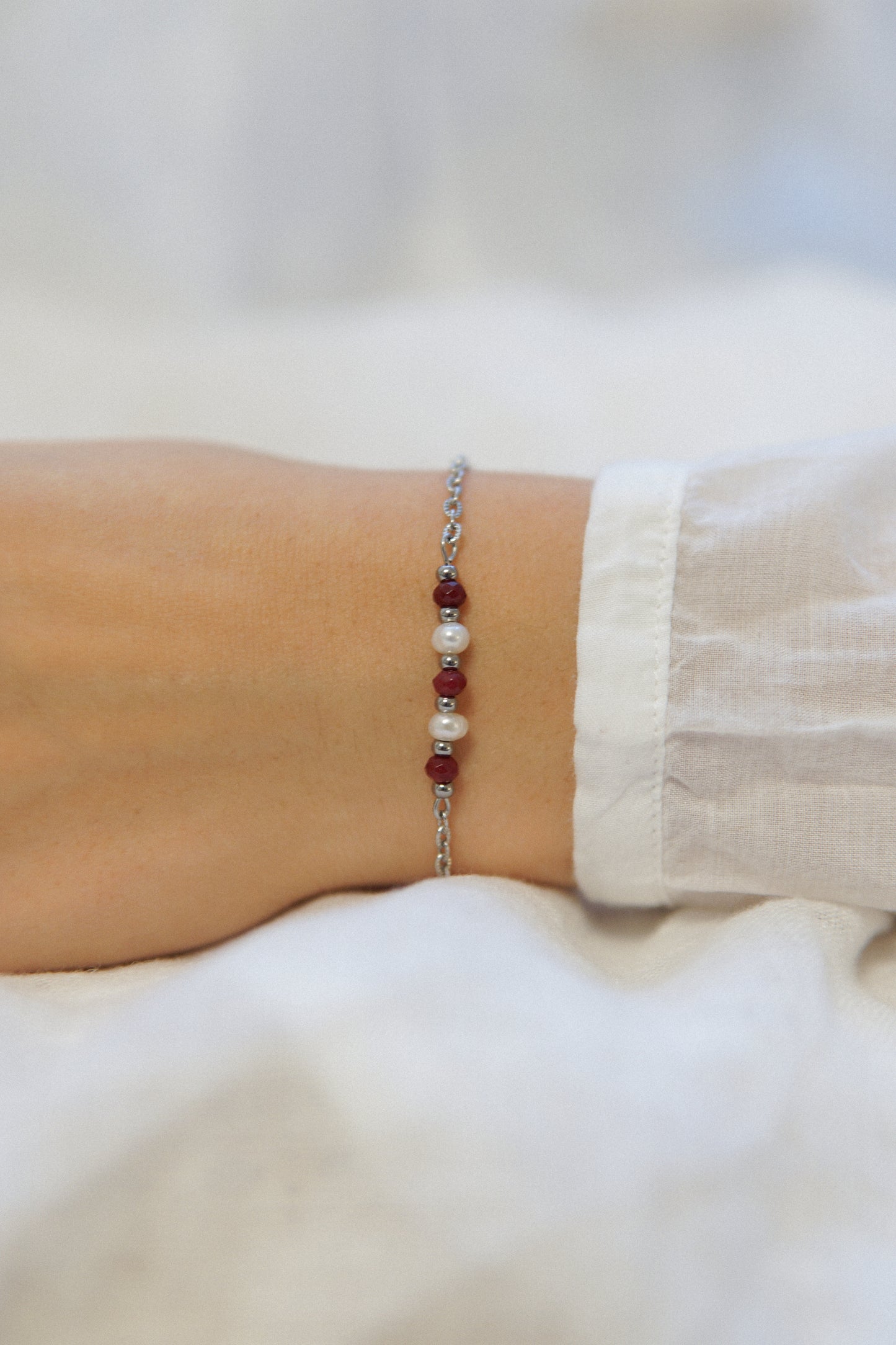 Armband Granatperle Silber