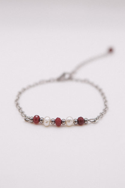 Armband Granatperle Silber