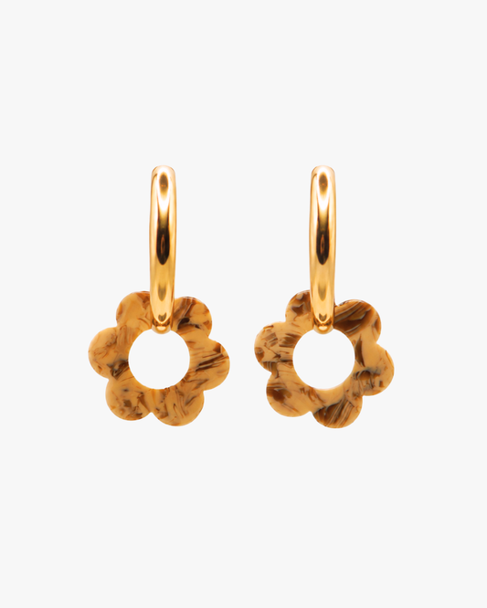 Creolen Floralia in Caramel