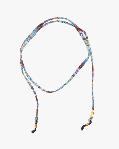 Brillenkette Ethno Blau in Gold