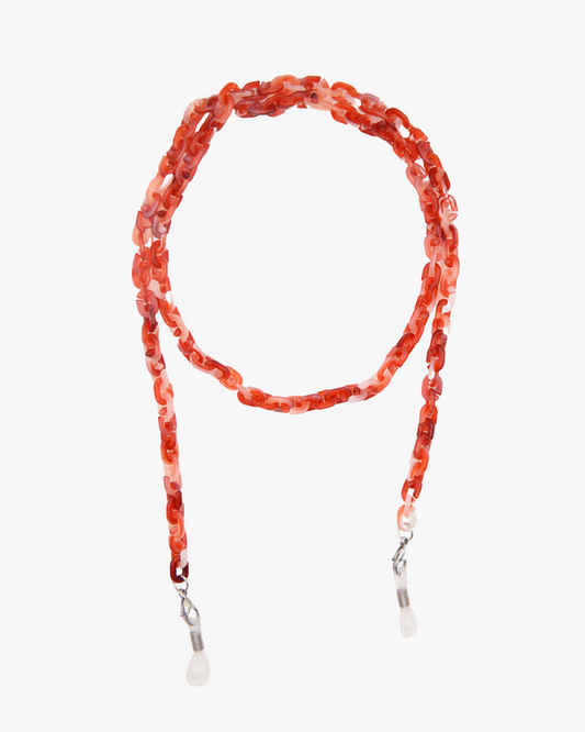 Brillenkette Sunset Coral in Silber