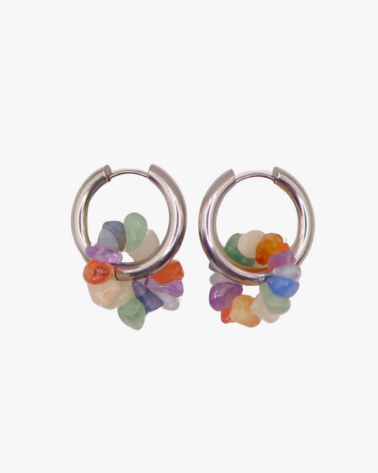 Creolen Rainbow Circle in Silber
