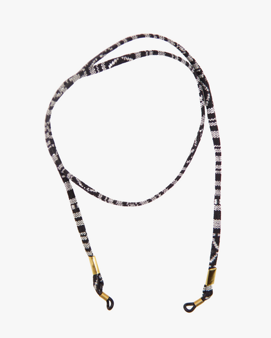 Brillenkette Ethno Schwarz-Weiss in Gold
