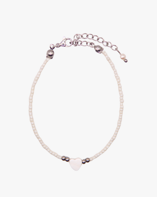 Armband Heart of Shell White Silber
