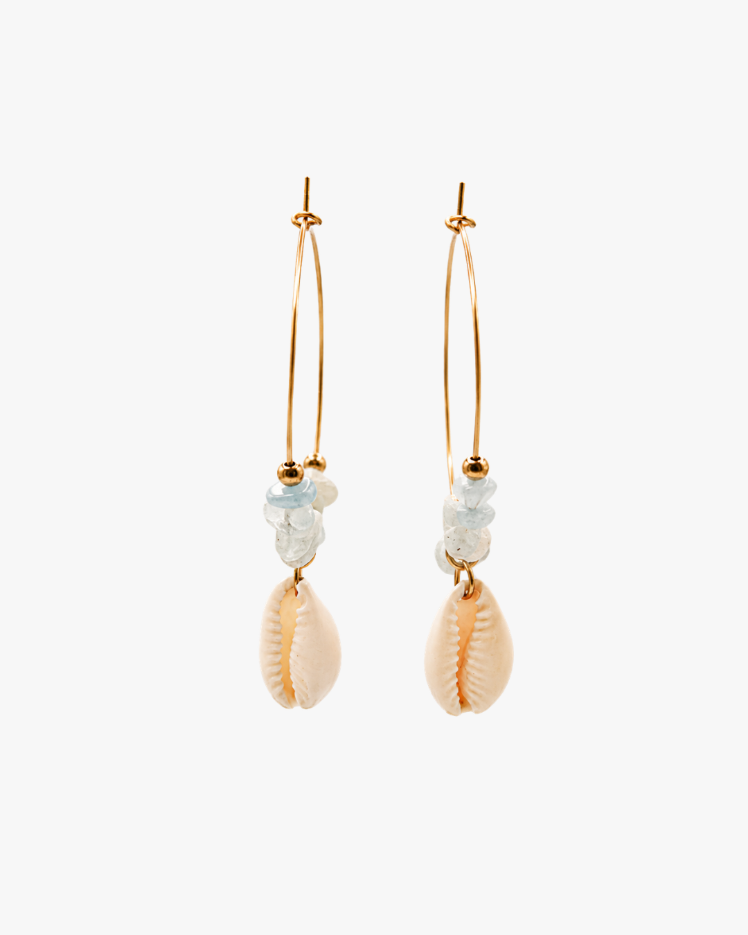 Creolen Aquamarin Cowrie