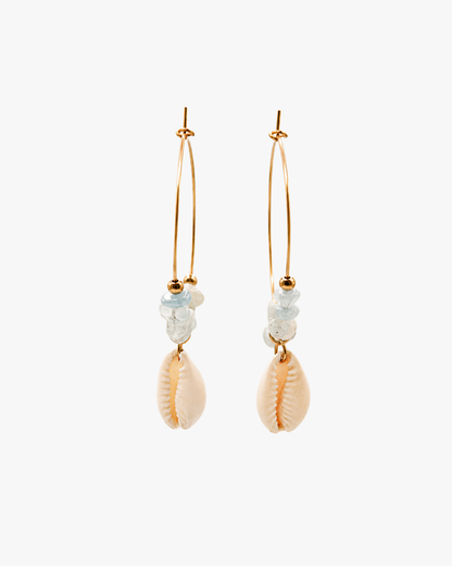 Creolen Aquamarin Cowrie