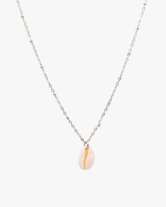 Halskette White Cowrie in Silber